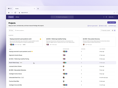 Project List - Dense Table Layout by usrnk1 on Dribbble