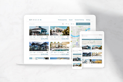 VILLER - Property app branding list map property responsive design ui