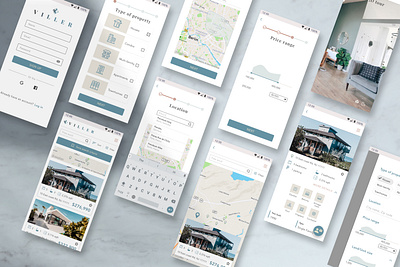 VILLER - Property app blue branding home list map minimal property responsive design typography ui uidesign