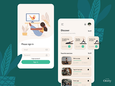 Yoga App app courses design fitness login mobile sport ui uidesign uiux yoga yoga app yoga pose