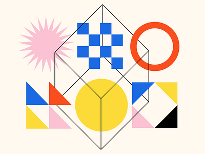 Shape Study 005 abstract abstraction blue circle edmonton geometric geometry icon illustration minimal pink primary colors red shapes square triangle yellow