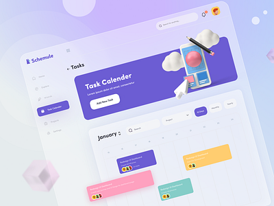 Dashboard UI app app design branding calendar dailyui dashboad dashboard ui design task task list ui ui design uidesign uiux userinterface ux web web app web apps website