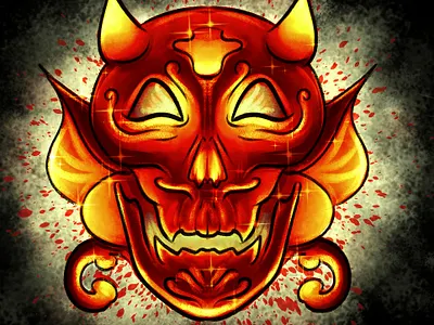 DEVIL clip studio paint design devil digital art drawing illustration skull skull art