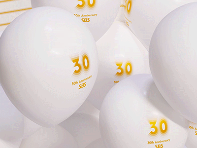 30th Anniversary Logo ID GIF B 3d animation anniversary balloon birthday branding building city design geometric gold graphicdesign helixd identity motiongraphics object white world