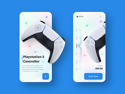 Playstation 5 App app app design blue concept concept design controller mobile mobile app playstation5 ps5 shop ui ux