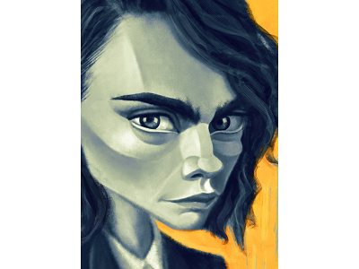 Cara Delevingne caradelevingne illustraion illustration art illustrations portrait