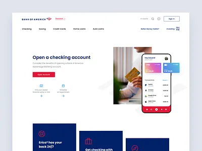 Bank of America - Redesign Concept branding design dribbble hello hello dribbble invitation minimal ui ui design uiux userexperience userinterface ux ux design web webdesign webinspiration website