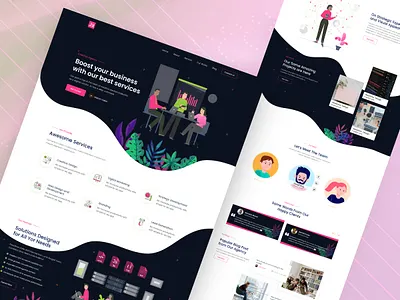 Digital Agency 2020 trand advertising agency bootstrap clean clean design clean ui colors creative agency creative design digital digital agency digital art figma grid homepage illustrations landingpage photoshop website concept website design