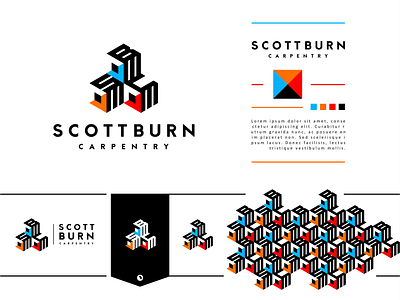 Scott Burn Carpentry black logo building logo carpentry carpentry logo construction construction design construction logo home design home logo house design house logo letter logo lettermark logo design minimalist minimalist design minimalist logo property logo real estate logo white logo