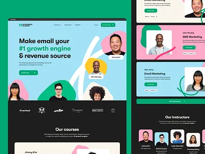 eCommerce Academy - Explorations animation education exploration homepage landing marketing sections ui web website