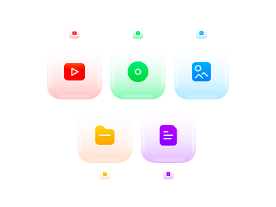 CMS Design System - File Type Icons 24px 3d audio bubble document folder gradient grid image photo plain text text video