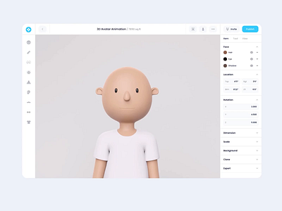 3D Avatar Builder 3d 3d avatar 3d design builder minimalist ui uidesign user interface userinterface web builder