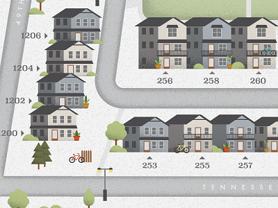 Community Map WIP houses illustration map