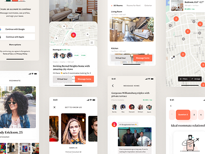Bungalow Mobile Screen Collection mobile mobile app mobile app design mobile design mobile ui property search real estate room room booking