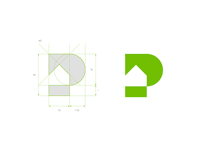 Penthouse - Logo construction architecture studio brand brand identity designer grid gridding identity logo logo construction logodesign logogrid mark ratio sketch vector