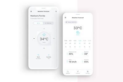 Weather App UI 2020 app app design design flat graphicdesign mobile mobile ui trends ui uiux uiuxdesign ux uxdesign weather app website