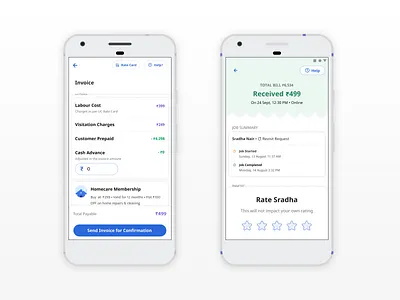 Revamping The Service Delivery Experience for UC Partners - 3 android bills delivery app invoice invoice design ios ratings receipt reviews