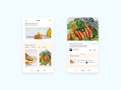 Foodly Recipe App mobile app mobile design mobile ui recipe