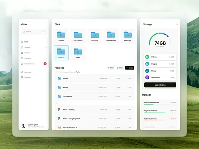 rCloud app blur chart clean cloud dashboard design desktop files fluent green list mac manager mobile project stats team ui ux