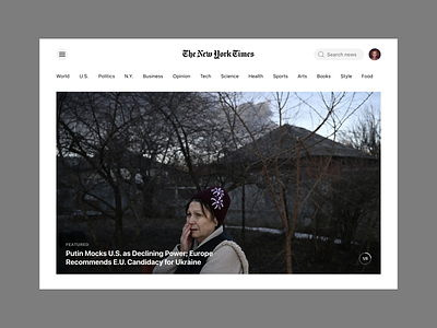 News Cover article blog cover feature featured ipad magazine minimal new york times news news app newspaper redesign story top story ui