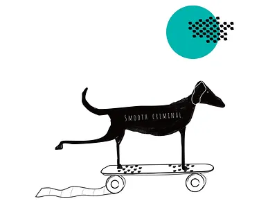smooth criminal dog illustration skateboard toiletpaper