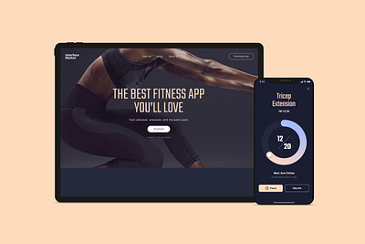 Fitness app landing page website UI design fitness app landing page design mobile app ui design ui design ui kit ui ux design web ui design webdesign website design 应用 应用界面 设计