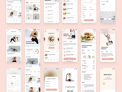 Wellness App UI Design app design app template app templates fitness app food app health app mobile app mobile app ui design ui design ui kit ui ux design workout app yoga app 应用 应用界面 设计