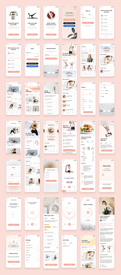 Wellness App UI Design app design app template app templates fitness app food app health app mobile app mobile app ui design ui design ui kit ui ux design workout app yoga app 应用 应用界面 设计