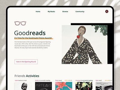 Goodreads Redesign app book colors interface productdesign readingapp ui uiux uiuxdesign
