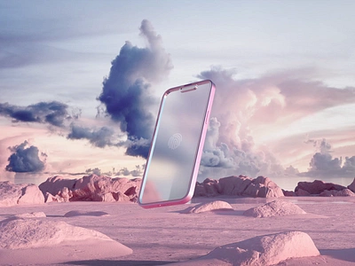 Weather App Presentation 3d animation app c4d cinema4d clouds design fingerprint iphone mobile motion graphics motiondesign nature pink presentation render tamplate ui ux weather