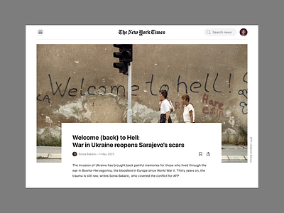 News App article blog cover featured ipad magazine minimal new york times news news app newspaper story top story ui