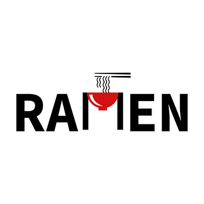 RAMEN flat food illustration illustrator japan japanese japanese logo logo logos logotype negativespace ramen