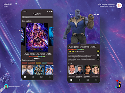 Week 8 #ToDesignChallenge - Movie Junkie Life adobe photoshop app design figma mobile app mobile ui movie movie app ui uidesign