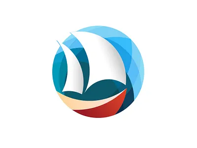 Global Sail circular circular logo design illustraion logo sail yacht club