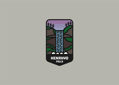 Henrhyd Falls badge badge brand brecon beacons national park design draw drawing flatdesign graphic design henrhyd falls icon identity illustrate illustration logo nature outdoors wales waterfall