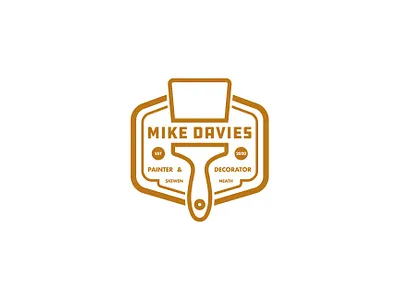 Mike Davies Painter & Decorator logo badge brand design draw drawing graphic design icon identity illustrate illustration local business logo paint brush vector