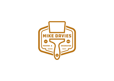 Mike Davies Painter & Decorator logo badge brand design draw drawing graphic design icon identity illustrate illustration local business logo paint brush vector