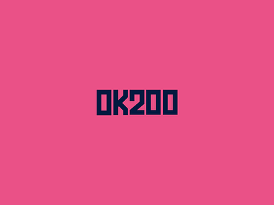 ok200 logo 2d black bold logo branding design flat geometric graphic line logo modern music pink retro simple logo typography ui vector