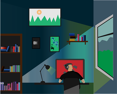 room tour flatdesign illustration