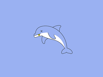 Dolphin animal beluga cartoon cetacean dead death design dolphin flat illustration minimal ocean orca punk sea toxic whale
