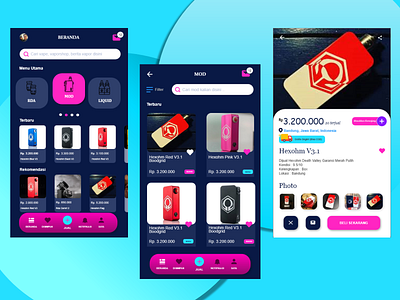 Mobile App E-Commerce Vape app app design bussiness design logo marketplace mobile app design mobile design ux vape