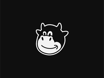 Cute cow logo for a new dairy branding and package bottle brading child cow cute dairy food idenity illustrator logo logotype milk milkshake package package design packing simple smile