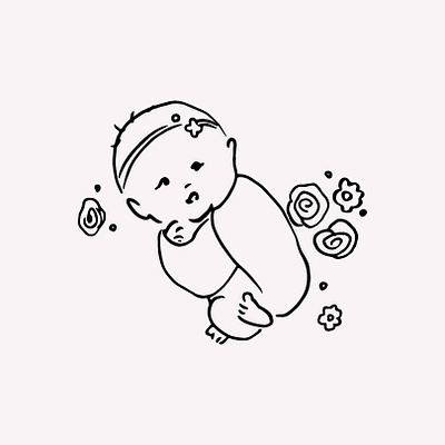 Newborn Baby Hand Drawn Illustration Vector Clipart artwork babies baby baby clipart baby girl baby graphics baby illustration baby shower child cute digital art gogivo hand drawn instant download line art line drawing newborn sleeping vector vector illustration