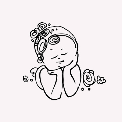 Newborn Baby Girl Hand Drawn Illustration Vector Clipart artwork babies baby baby clipart baby girl baby graphics baby illustration child cute digitalart gogivo hand drawn illustration instant download line drawing lineart newborn sleeping vector