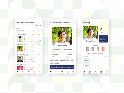 Nutrilla - nutrition experts app booking expert nutrition nutritionist search ui ux video call