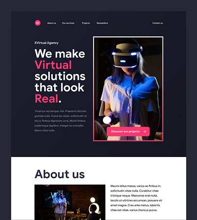 AR/VR Agency Website Concept agency augmentedreality design elegant minimal modern ui ux virtualreality web website design