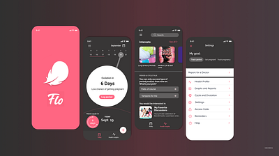 Flo App Redesign app design flow period period app period tracker ui ux