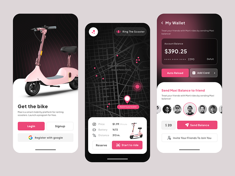 Renting Scooter MobileApp by Ladan Shapoorzadeh for Obtic™ on Dribbble
