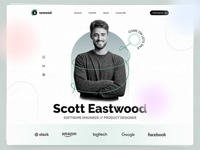 Sewood | Portfolio Landing Page biodata designer portfolio landing page portfolio resume software engineer ui ui design uiux web web banner web design
