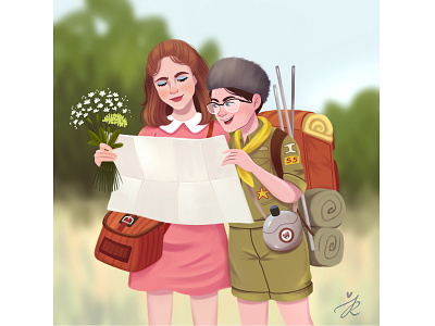 Moonrise Kingdom book illustration illustration kids book